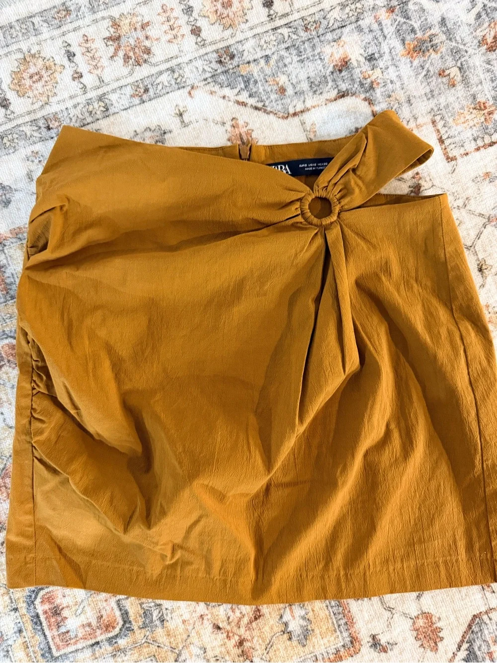 Zara brown mini skirt with hip cut out